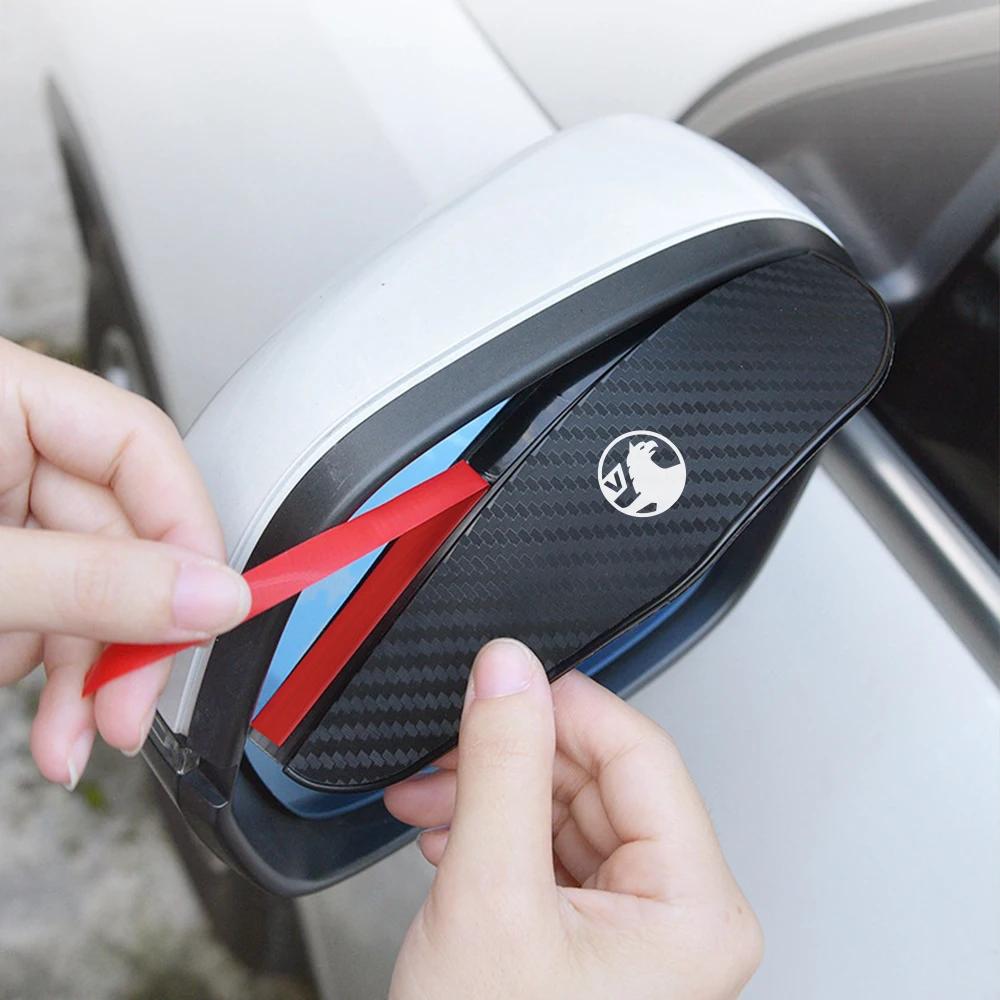Soft Rubber Auto Rearview Mirror Rain Eyebrow Rainproof Blades Cover For Opel Vauxhall Astra J K Crossland X Grandland Insignia