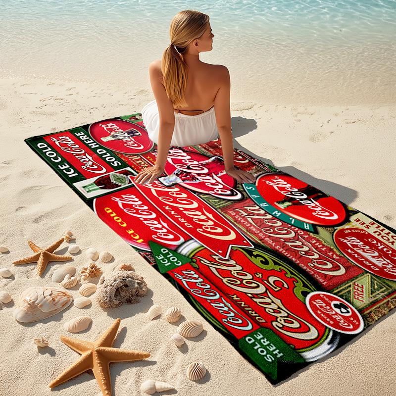 Christmas Gift Halloween Theme Bear Truck Coca Cola beach towel outdoor camping vacation swimming beach towel outdoor absorbent bath towel Y14