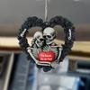 2d Acrylic Heart Couple Skull Car Pendant For Halloween And Christmas Decoration