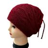 Women's Slouchy Knit Hat & Neck Warmer: Cozy Autumn/Winter Baotou Style, Large Head Fit, Face-Slimming Drawstring Design.