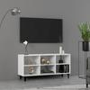 VidaXL TV Cabinet with Metal Legs White 103.5x30x50 Cm