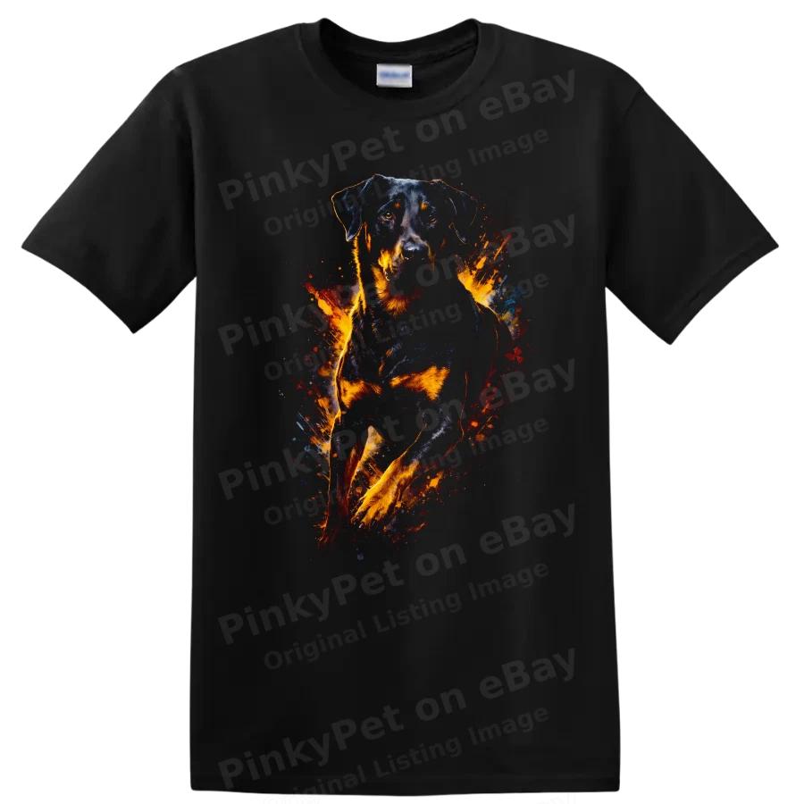 Rottweiler Dog Graphic Art Colorful Design T Shirt Creative Animal Tee