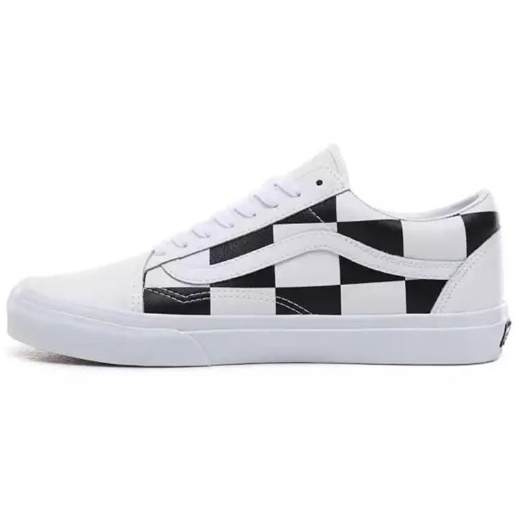Vans Old Skool 'Leather Check' (Unisex) White / Black Skate Shoes VN0A4BV5TPL