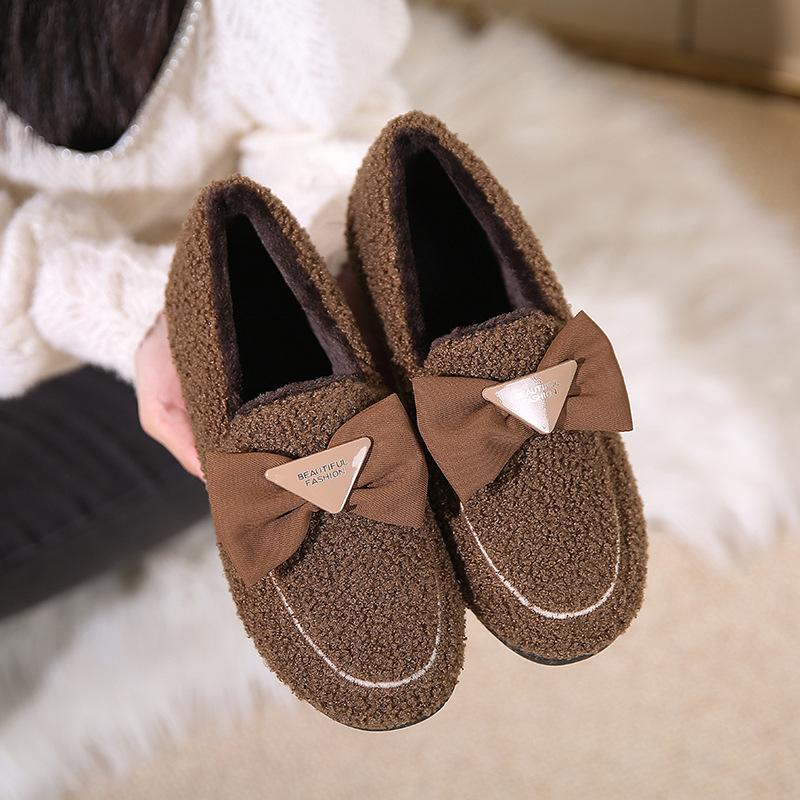 Winter New Old Beijing Cloth Shoes Velvet Warm Daily Home Indoor Women's Cotton Slippers One Foot Cotton Shoes