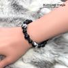 Size Strongest Four Divine Beasts Bracelet Morion Matte Onyx Four Divine Beasts Silver Carved Onyx Natural Stone Power Stone Bracelet Comes with
