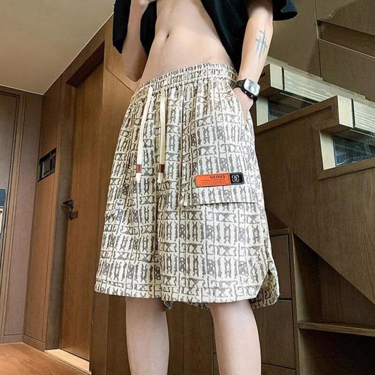 Шорты с принтом для мужчин, летние шорты в американском стиле, быстросохнущие повседневные спортивные брюки длиной пять четвертей