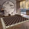 Luxury Big Size Antiskid Living Room Rug Soft Golden Border Bedroom Decoration Carpet Washable Room Decor Home Mats Customizable