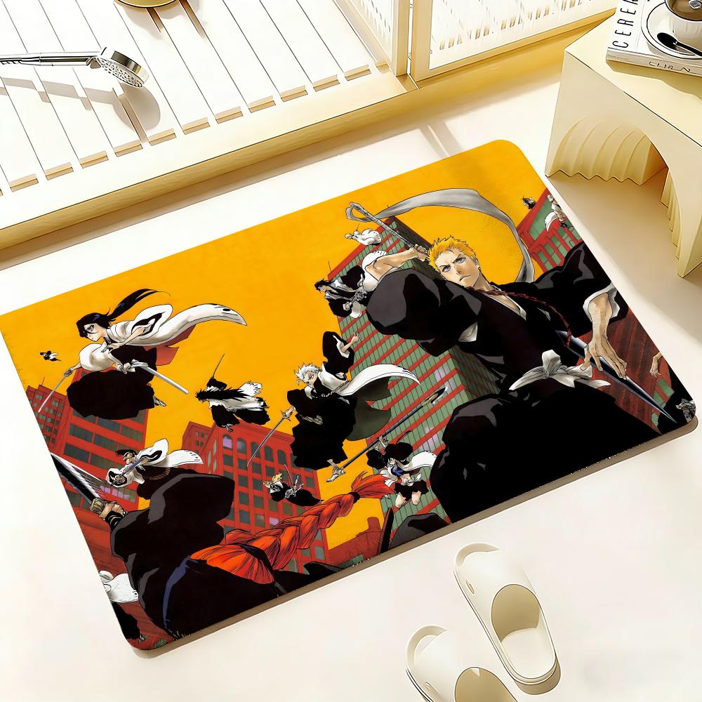 Hot Anime B-Bleach Floor Mat Bedroom Living Room Flannel Door Mat Non-Slip Home Decor