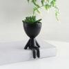 3D-печатная фигурка сидящего человека, кашпо для суккулентов, 2-в-1, настольный горшок и декоративное украшение, матовая отделка, цельное изделие, компактный размер для маленьких растений