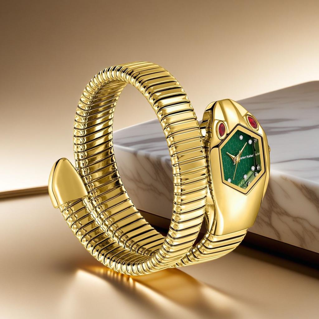 Часы Женские Роскошные Бриллиантовые Уникальной Формы Змеи Водонепроницаемые Кварцевые Женские Часы Часы