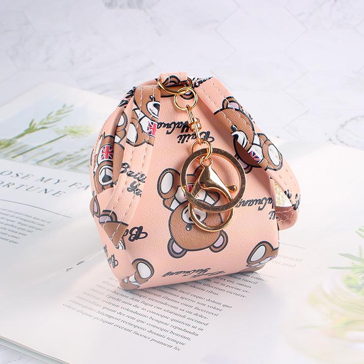 Cute Bear Mini Backpack Coin Purse Keychain - Korean Style