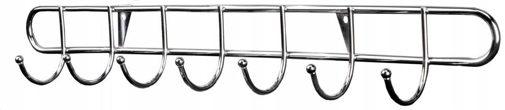 Wall-mounted clothes and towel rack, 7-arm, chrome