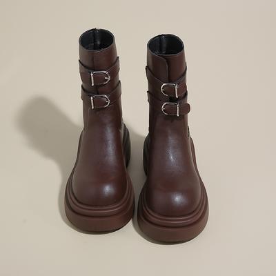 Зимние современные ботильоны на квадратном каблуке с круглым носком, женская обувь на распродаже 2024, модные ботильоны на высоком каблуке, однотонные, на молнии, новинка, женские ботильоны