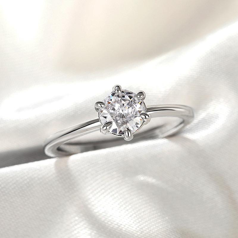 Huitan Classic and Simple Round Cubic Zircon Women Rings Timeless Style Wedding Engagement Accessories High Quality Hot Jewelry