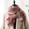 2024 Autumn And Winter Imitation Cashmere Scarf Solid Color Fashionable Versatile Warm Shawl Tassel Scarf