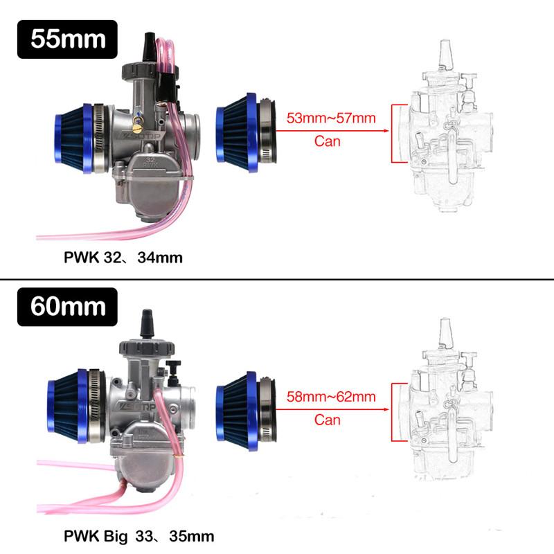 Универсальный мотоцикл 48/55/60 мм воздушный фильтр карбюратор воздушный фильтр скорость стеки