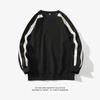 Striped Men's Hoodie Casual Versatile Long Sleeved T-shirt Round Neck Men's Hoodie