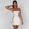 Summer Women's Dress Short Sexy Slim Slim Backless Solid Colour Halter Dresses