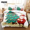 Santa Claus Bedding Set, 3Pcs Duvet Cover Set, Soft Comfortable Breathable Duvet Cover, For Bedroom Guest Room Decor