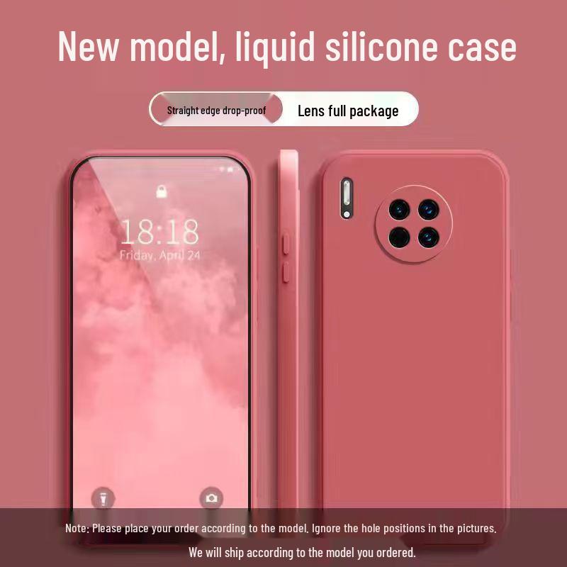 Чехол для Huawei Mate30Pro из жидкого силикона, полное покрытие, защита от падений, приятный для кожи, простой стиль