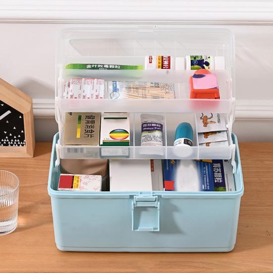 Многослойный складной ящик-органайзер с ручкой, большая вместительная кисть для рисования, швейные принадлежности, чехол для хранения мелочей