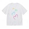 Women's All-Season Fashion Classic T-Shirt Rainbow Hearts Design 100% Cotton Tee