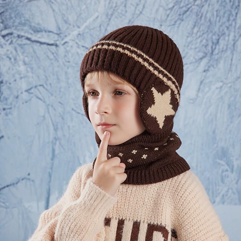 Childrens Knitted Beanie And Neck Gaiter Set With Fleece For Winter Cold Protection