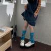 Y2K, разноцветные леггинсы ручной работы с пуговицами, гетры, наборные носки, носки до середины икры для девочек, чулки