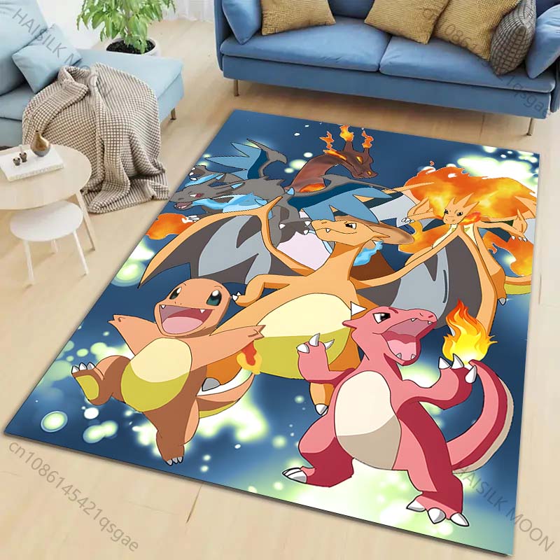 Классический P-P0kém0n Charizard Принт Ковер Гостиная Спальня Диван Большой Площади Декоративные Ковры Детская Игровая Нескользящий Коврик Замечательные Подарки