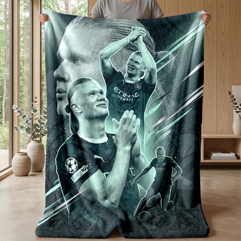 Erling Haaland Soft Flannel Fleece Blanket Lightweight Cozy Warm Throw Blanket For Sofa Bed Home Decor