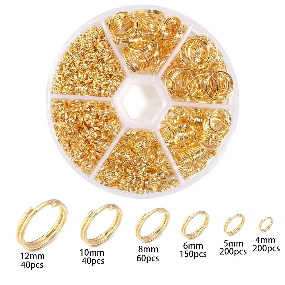 690pcs/box Metal Open Jump Rings Kits Double Loops Split Rings Connectors For Jewelry Making Findings DIY Bracelet Accessories