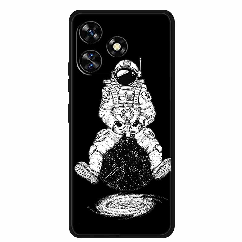 Чехол For Oukitel C51 Чехол Милый Мультяшный Кот Черный Силиконовый Мягкий Чехол для Телефона For Oukitel C51 Задняя Крышка Чехлы C 51 Coque 6.8" Capa