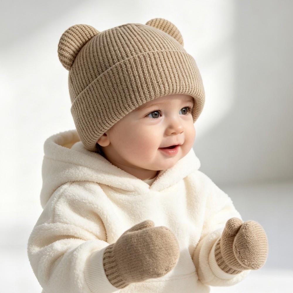 Ear Protection Children's Winter Hat Warm Knitted Hat Glove Set Kids Accessories