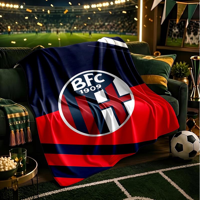 Football Bologna Blanket Lightweight Ideal Bedding Blanket Perfect for Travel, Camping, Living Rooms, Offices, Sofas, Fan Christmas gift
