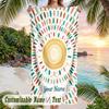 Sunburst Art Theme Quick Dry Beach Towel Custom Name Text Print Large Sand Resistant Towel Beach Vacation