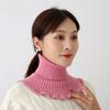 Knitted Fake Collar Scarf Women Warm Turtleneck Detachable False Collar Winter Windproof Scarf With Wooden Ears
