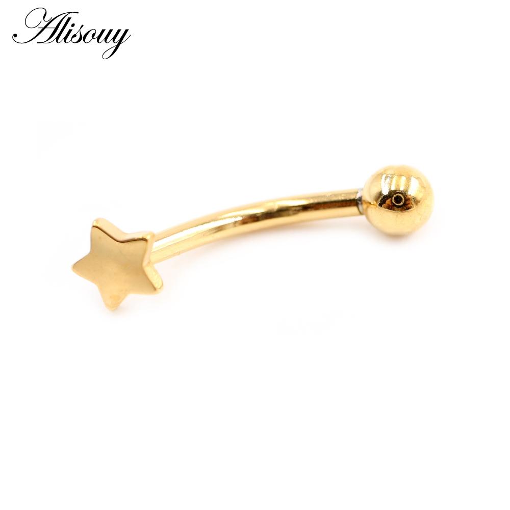 Alisouy 2 шт., сердце, крест, звезда, цветок, сталь, циркон, CZ, изогнутое кольцо для губ, кольцо для губ, серьги Daith Helix, украшения для пирсинга