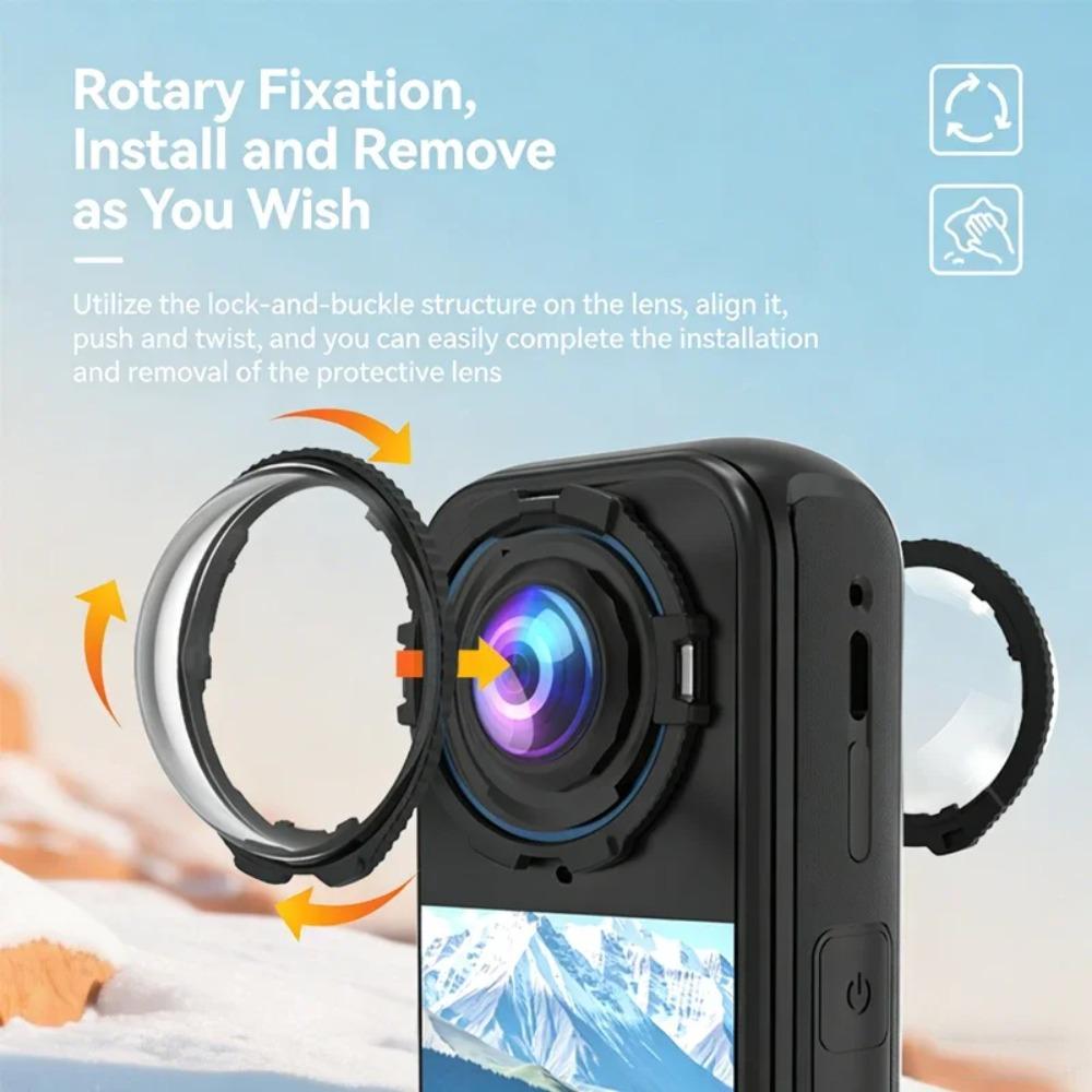 Quick Detach Transparent Lens Guard HD Tempered Glass Film For Insta360 X4 Air Waterproof Shockproof Anti-Scratch Accessories
