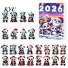 Creative Holiday Ornament Christmas Panda Advent Calendar, 24 Days Countdown Contains Acrylic Party Favors Ornaments, Cute Hanging Decorations