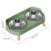 Elevated Dog Bowl Set Anti Splashing Stainless Steel Raised Food and Water Bowl with Anti Slip Foot Pad