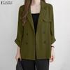 Women Lapel Casual Long Sleeve Thin Cardigan Blazer