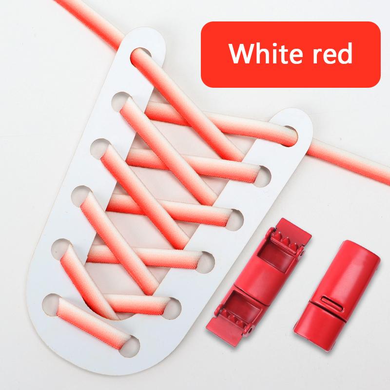 Магнитные шнурки с замком без завязывания, плоские эластичные градиентные разноцветные шнурки для кроссовок для детей и взрослых, шнурки без завязывания