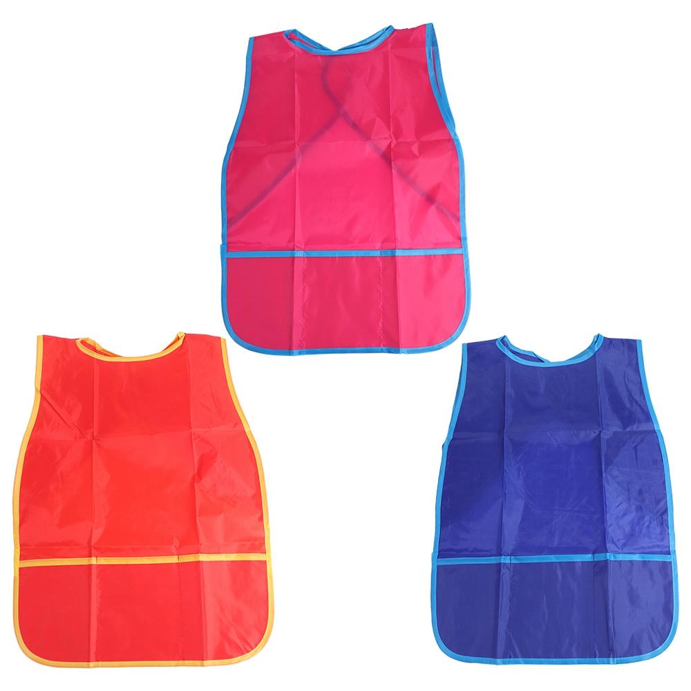 With 3 Pockets Painting Aprons Waterproof Kids Apron Craft Activity Kids Art Smock Cook