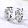 New Minimalist Silver Color Hoop Earrings for Women Inlaid Shiny CZ Stone Crystal Mini Circle Earring Gift Fashion Jewelry