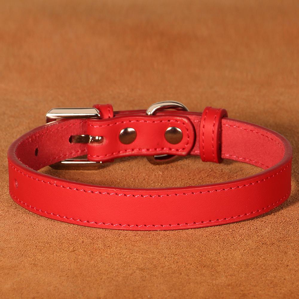 Кожаный ошейник для маленькой собаки, регулируемый ошейник для щенков, прочное ожерелье для кошек и собак маленьких и средних размеров, чихуахуа