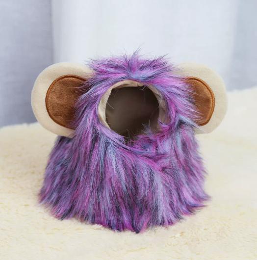 Halloween Lion Cosplay Hat for Dogs Ang Cats, Adjustable Pet Halloween Costume Accessory