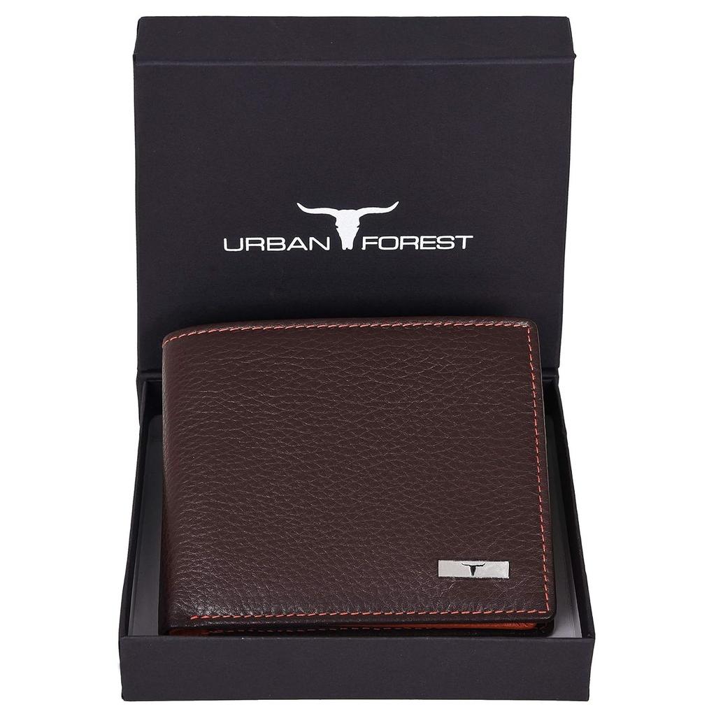 Мужской кожаный кошелек Kyle коричневый/оранжевый