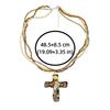 Metal Pendant Beaded Chain Necklace Multicolor Sweater Necklace Punk Gothic Cross Necklace  Travel