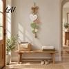 Hanging Heart Decor for Door Wooden Wall Ornament Hanger with Bow Lightweight Wood Sign Tassel Farmhouse Home Window Decoration Retro Country Style