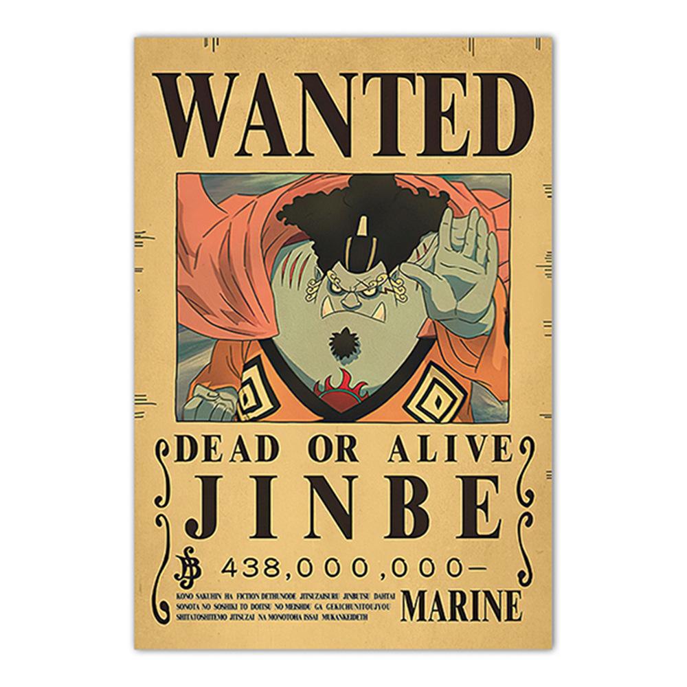 Anime One Piece Luffy 3 Billion Bounty Zoro Wanted Posters Four Emperors Kid Action Figures Vintage Wall Decoration Poster Toys